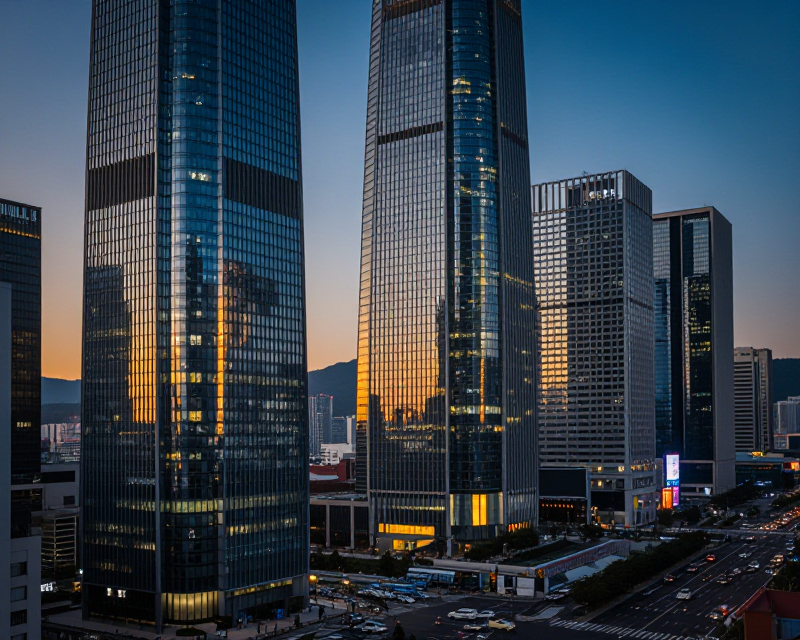 Seoul Financial District Twilight