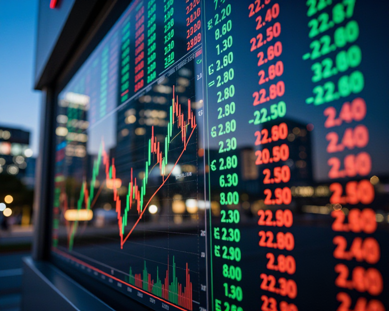 Digital Stock Market Display in Seoul