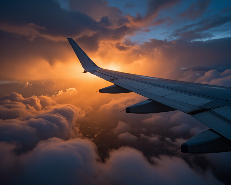 Dramatic Airplane in Storm